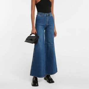 CO Collection Essentials High-Rise Wide-Leg Denim Jeans in Indigo Blue sz 26